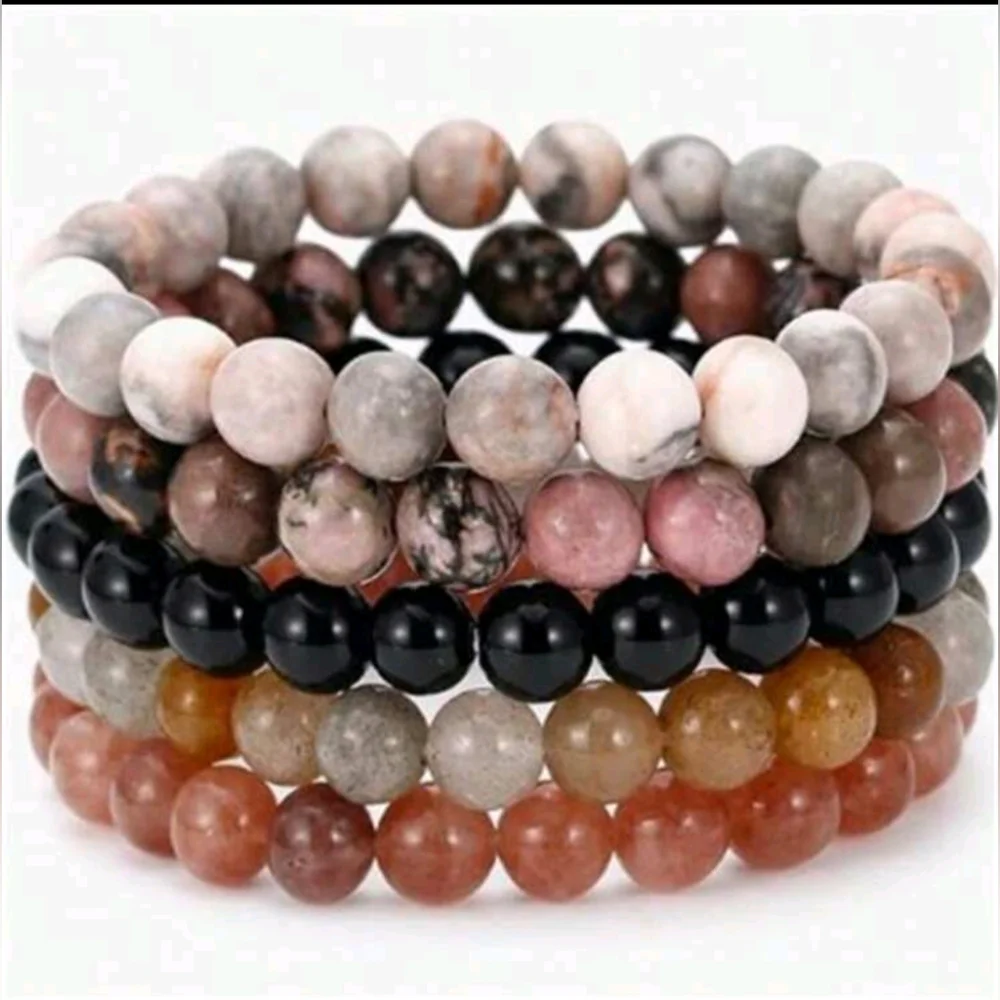 Gemstone Bracelets Natural Crystal Stone Bracelet Set